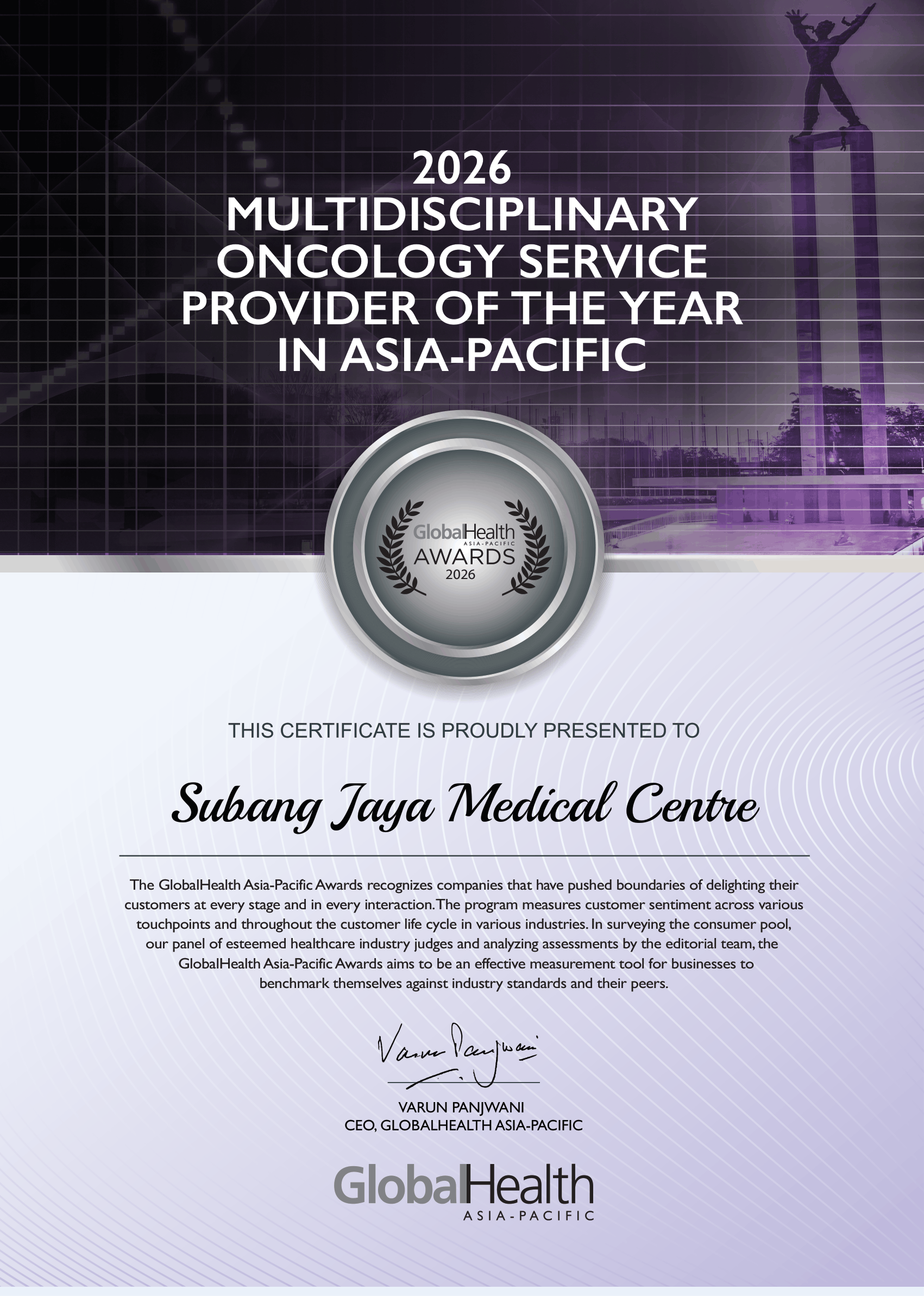 Subang Jaya Medical Centre wins 2026 Multidisciplinary Oncology Service Provider of the Year in Asia-Pacific